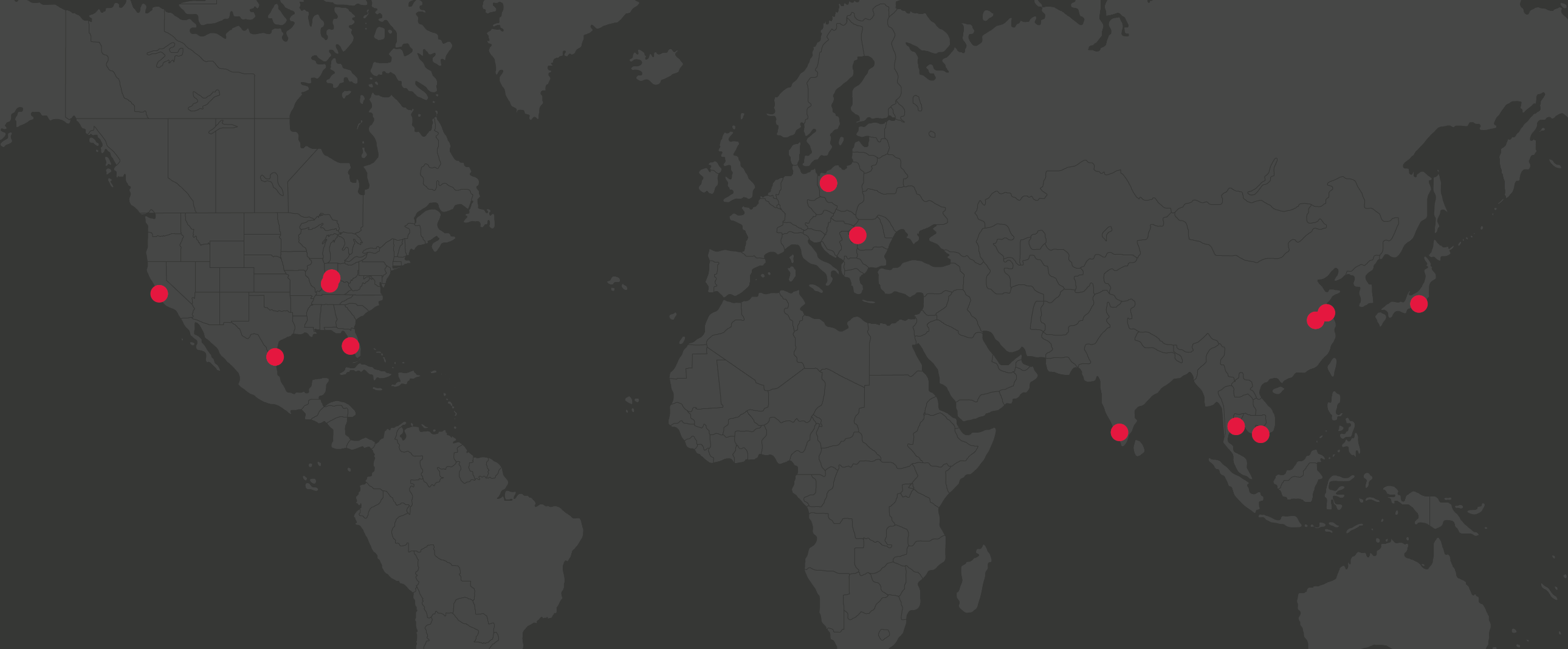 World Map with Facility Locations